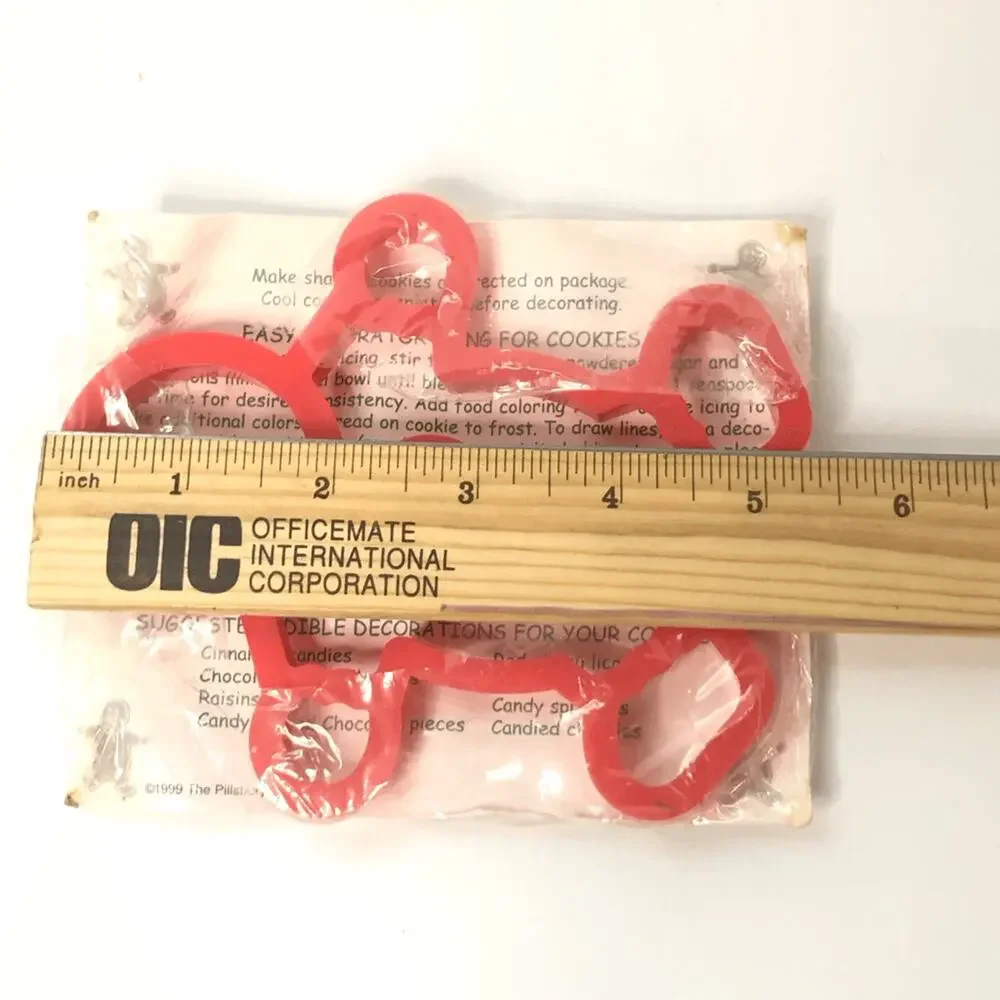 Vtg pillsbury cookie‎ cutter gingerbread man red plastic hoilday 90s christmas
